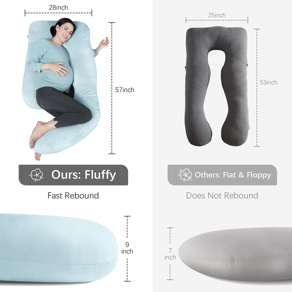 MOON PARK aqua U-shaped pillow blends with nursery and bedtime routines