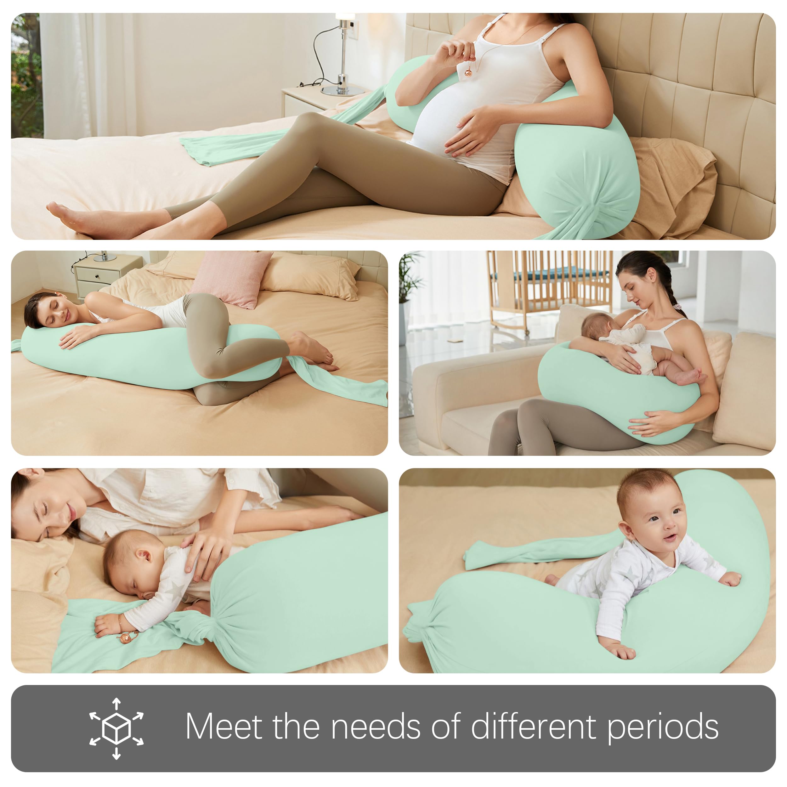 MOON PARK pillow provides head, back, belly and side support