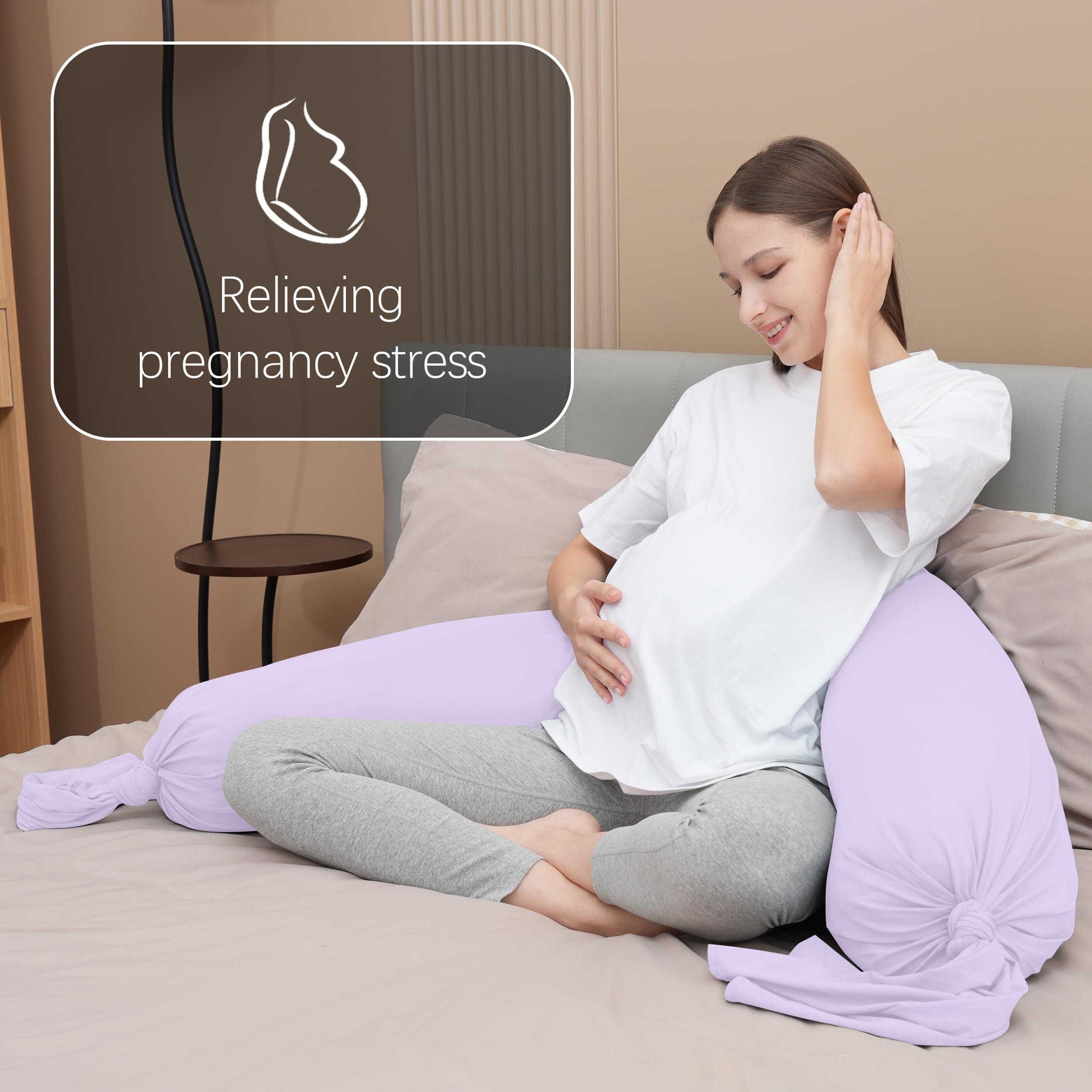 MOON PARK I-shaped pillow adapts to nursing, lounging, or reading.