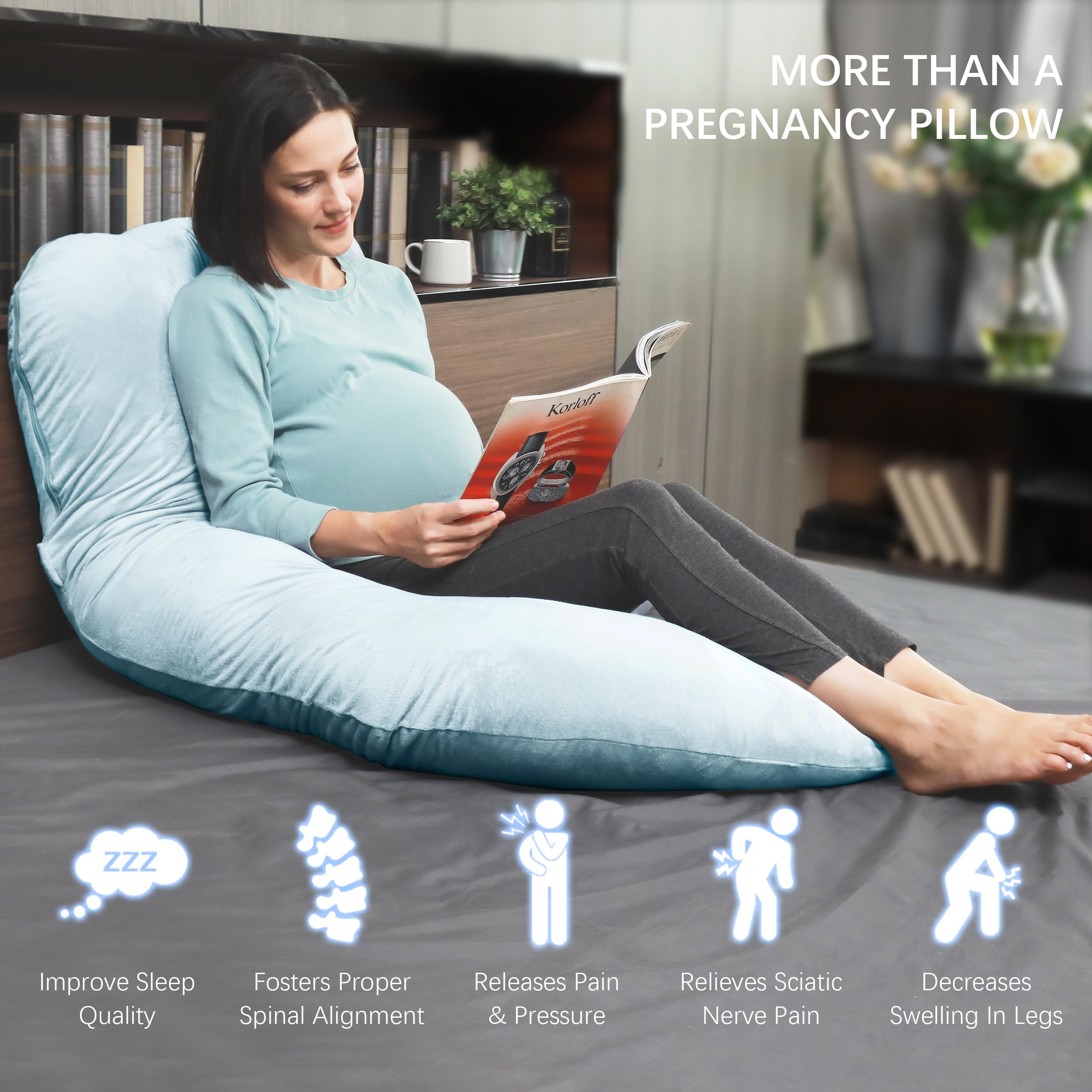 MOON PARK leg belly hip support pillow helps relieve pressure during pregnancy