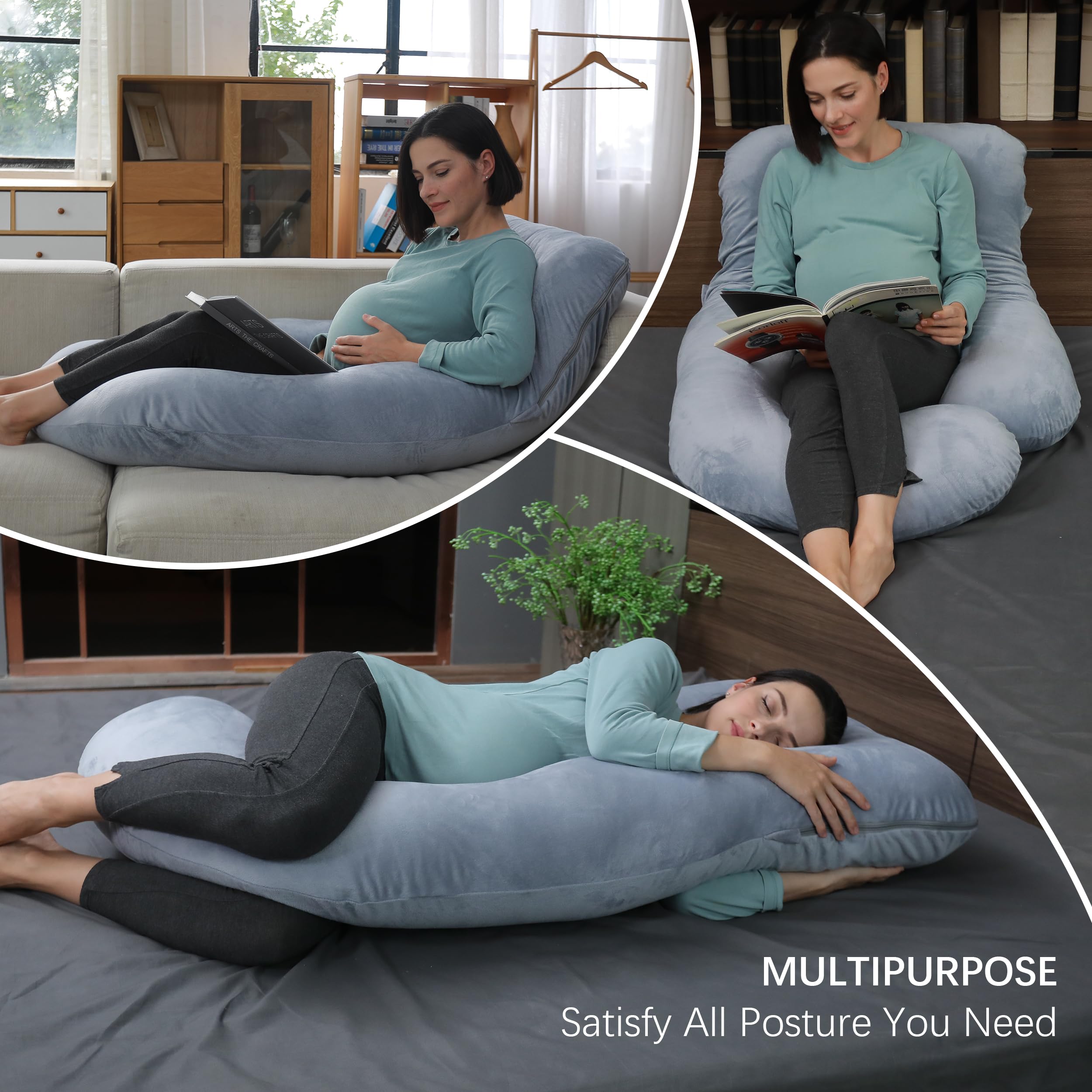 Moon Park pillow supports nursing, reading, and TV time.
