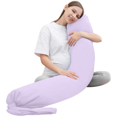 MOON PARK pregnancy pillow with soft-cover for luxurious comfort and full-body support.