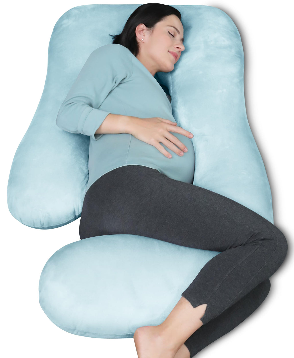 MOON PARK pregnancy pillow U-shaped full body provides all-night support for back, belly, and legs