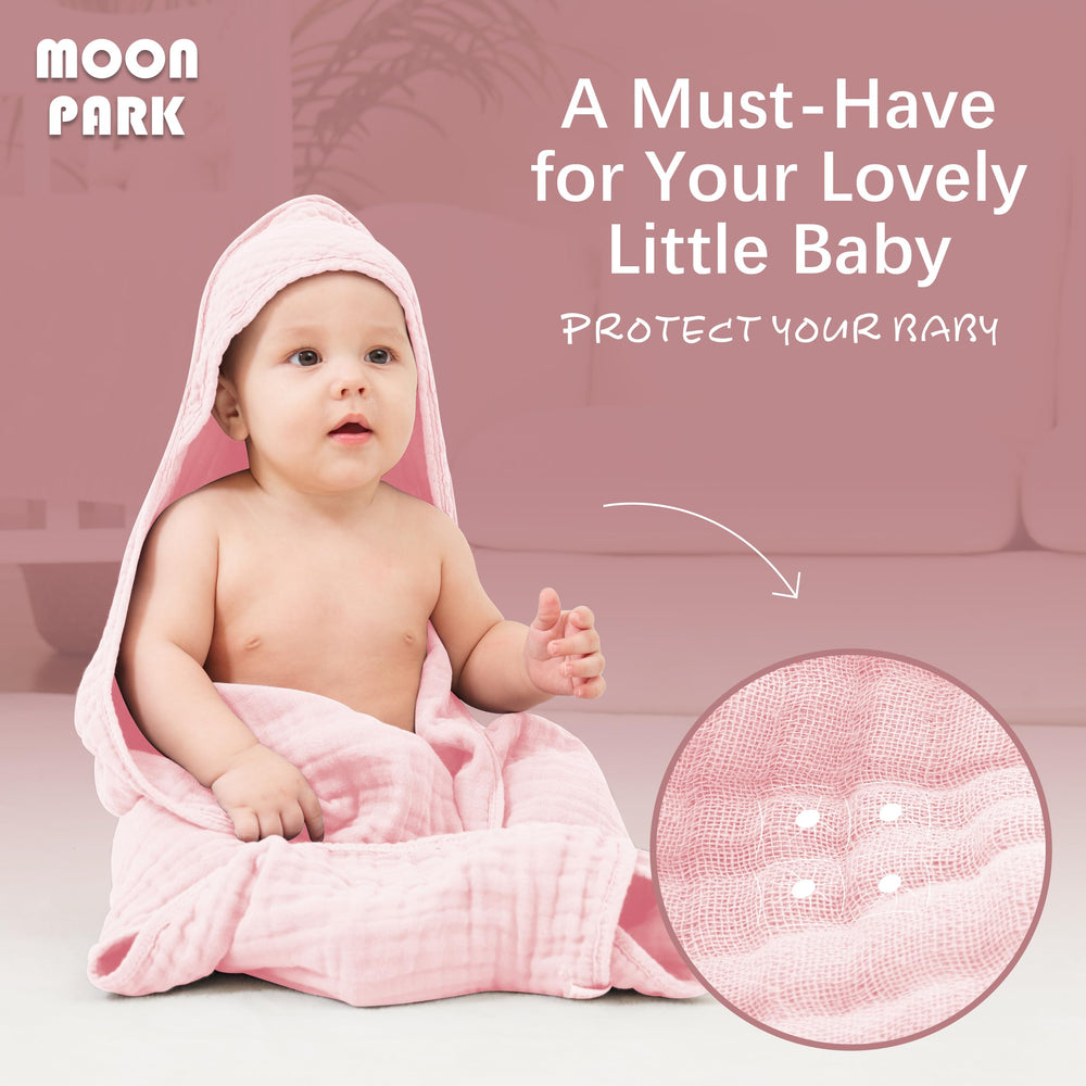 MOON PARK close-up of 6-layer muslin highlighting durability and softness