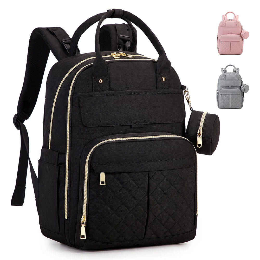 MOONBABY diaper backpack with changing pad for safe, clean baby changing on the go