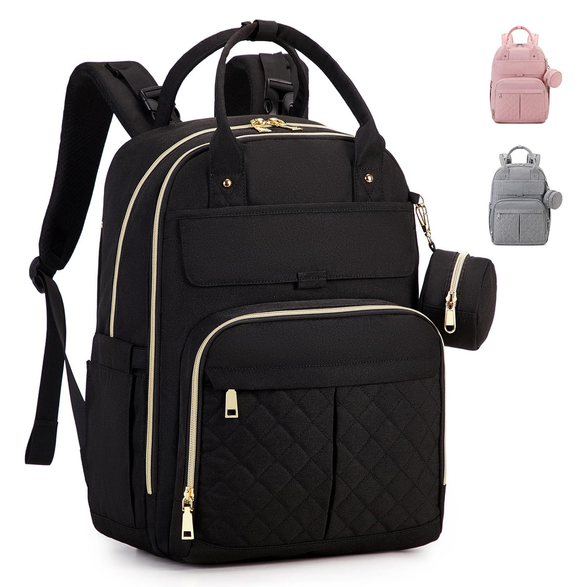 MOONBABY diaper backpack with changing pad for safe, clean baby changing on the go