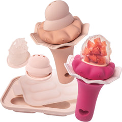Moonkie baby fruit feeder with narrow-tip pouch for controlled feeding
