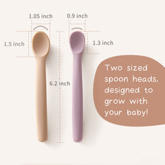 Moonkie bendable spoon design helps prevent spills during feeding.