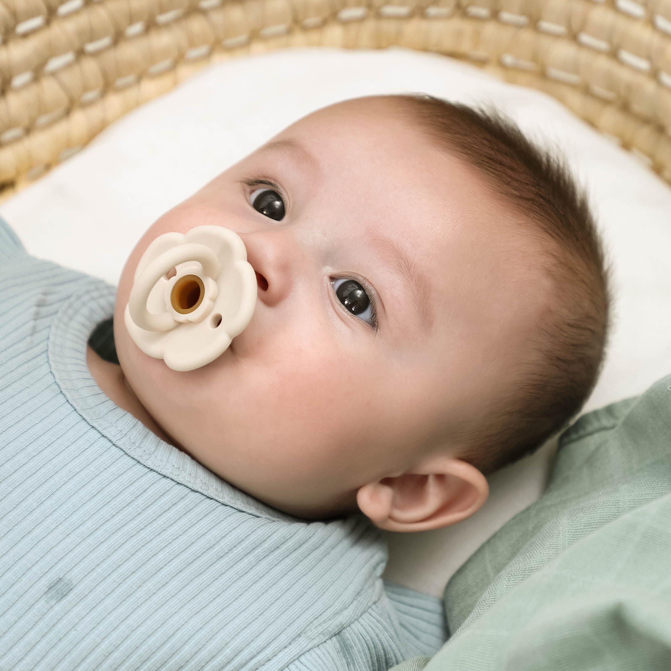 Moonkie Daisy design pacifier with flower-petal inspired style