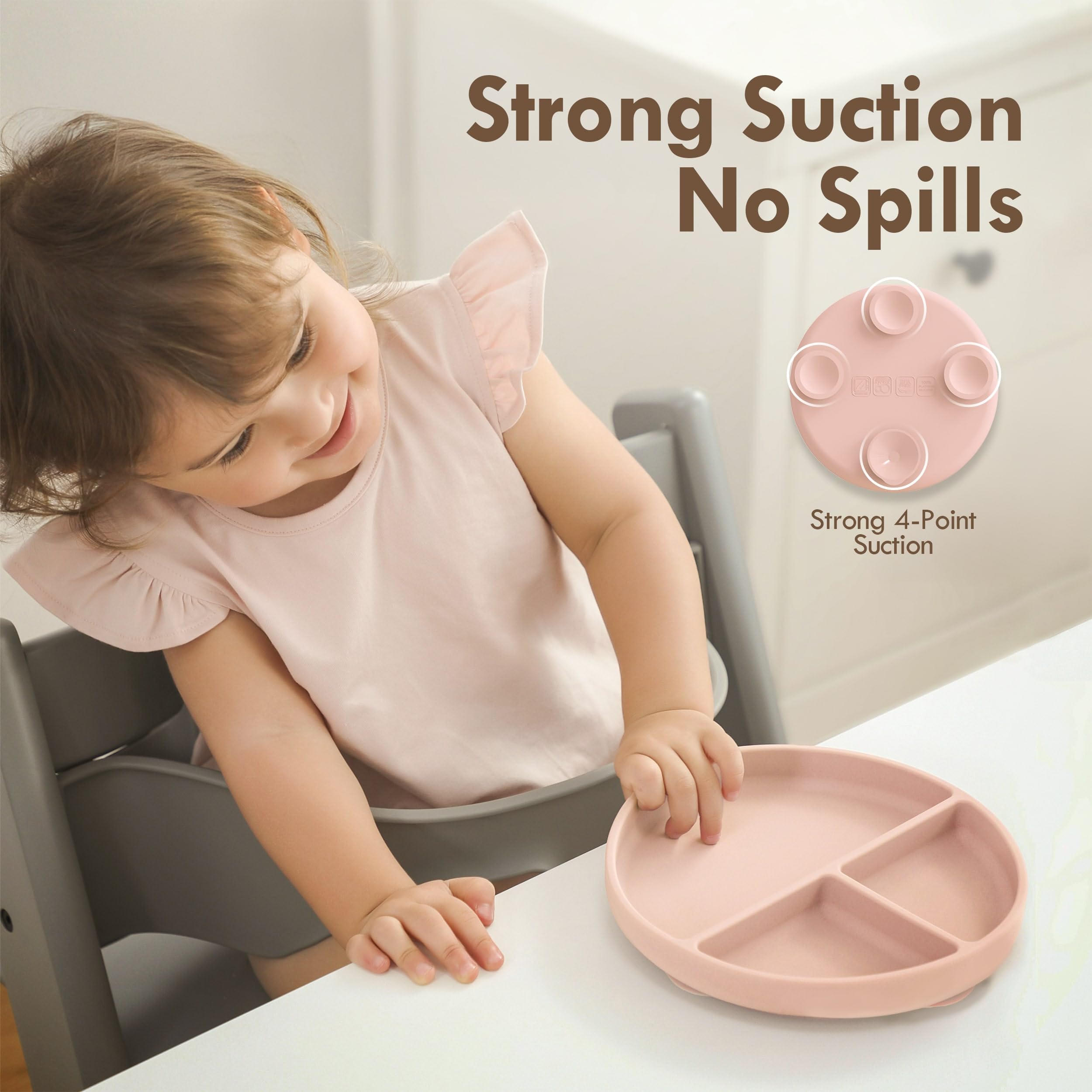 Divided layout helps separate meal components for balanced kids' bowls