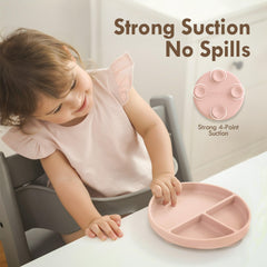 Divided layout helps separate meal components for balanced kids' bowls