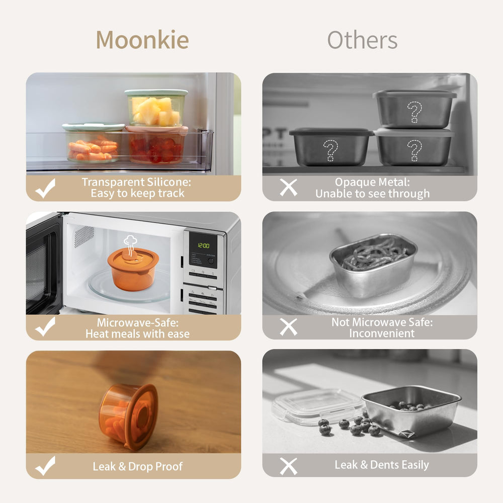 Moonkie double-seal lids keep contents fresh and reduce mess
