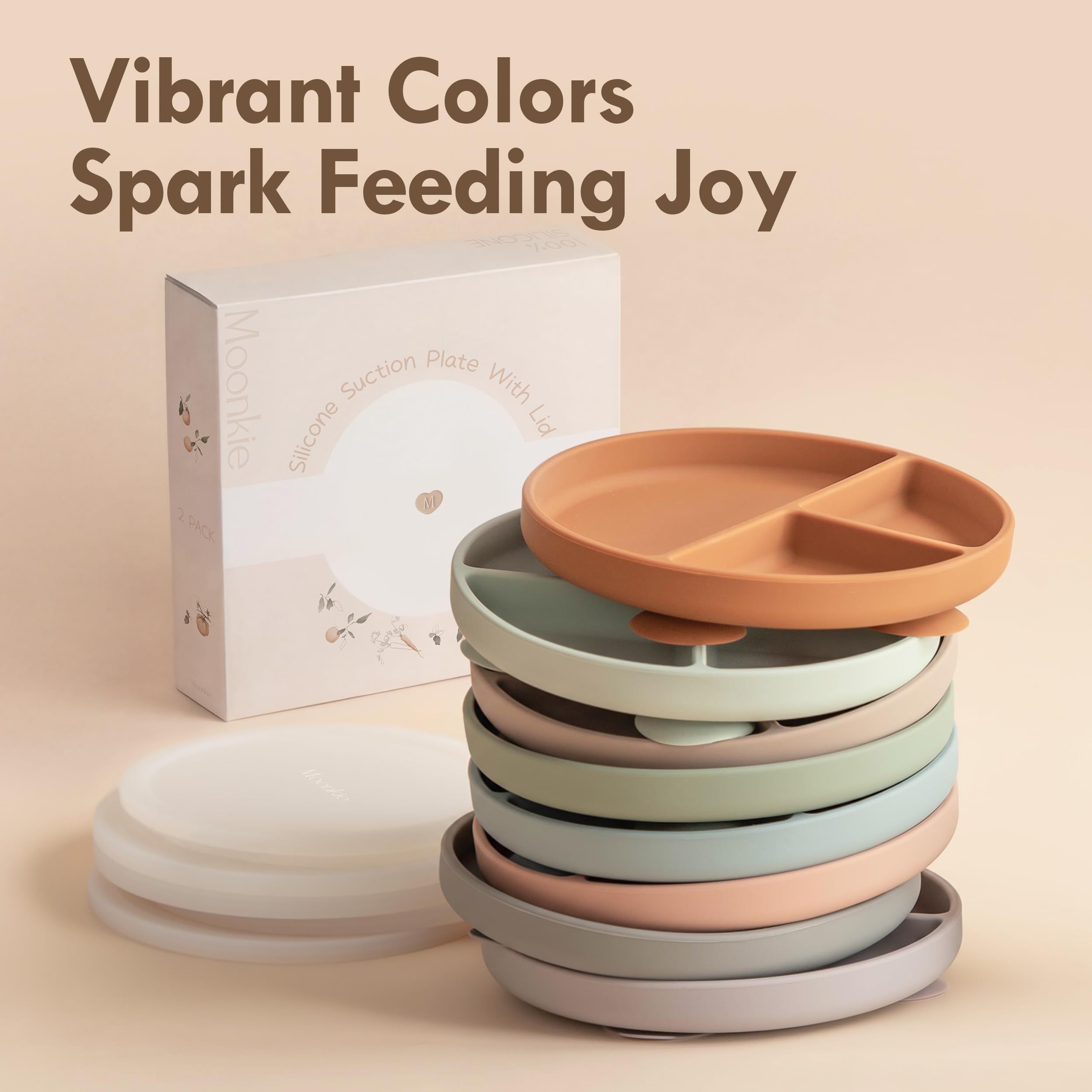 Moonkie microwave-safe silicone plate for quick warming of meals