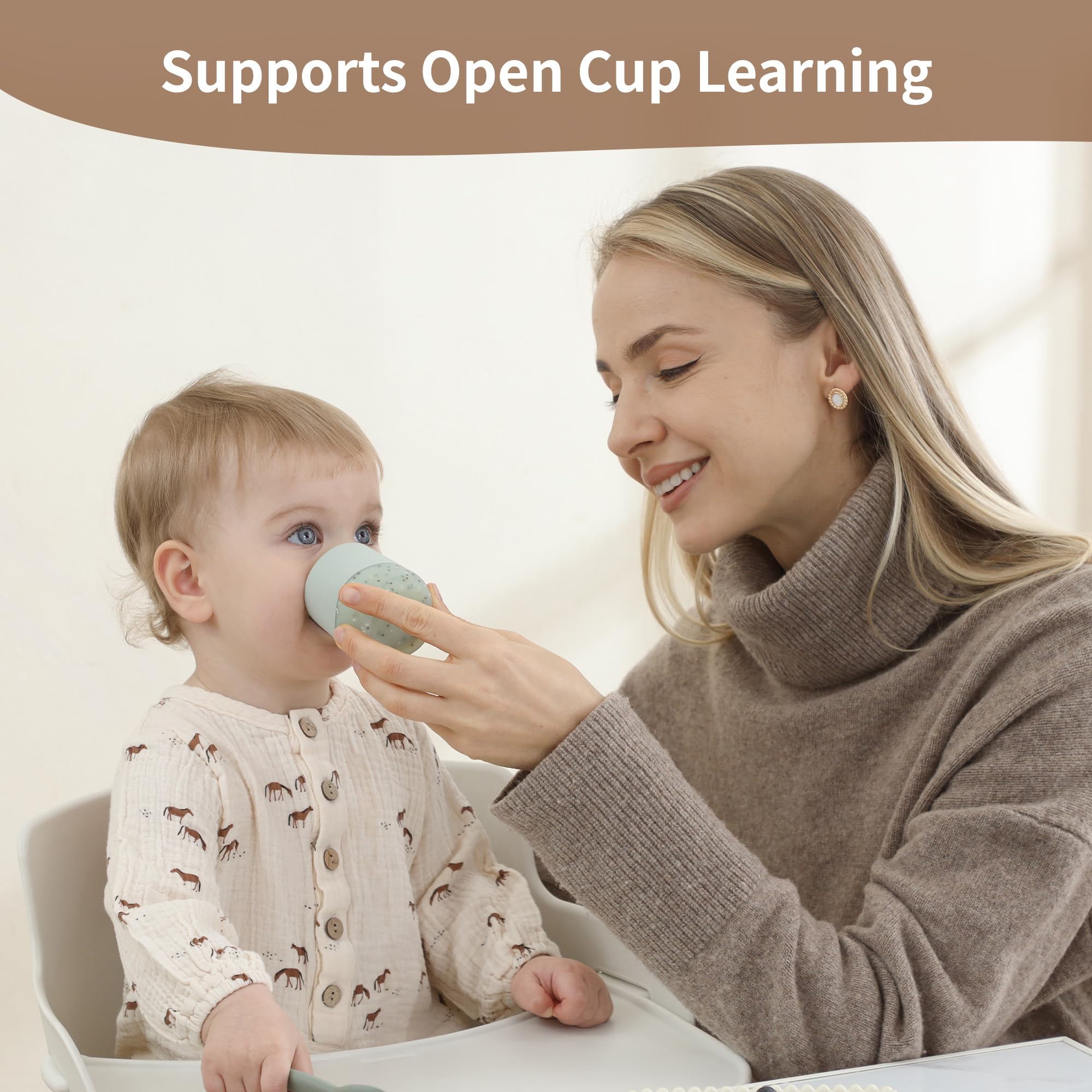 Moonkie weighted-base design minimizes spills for calmer mealtimes.