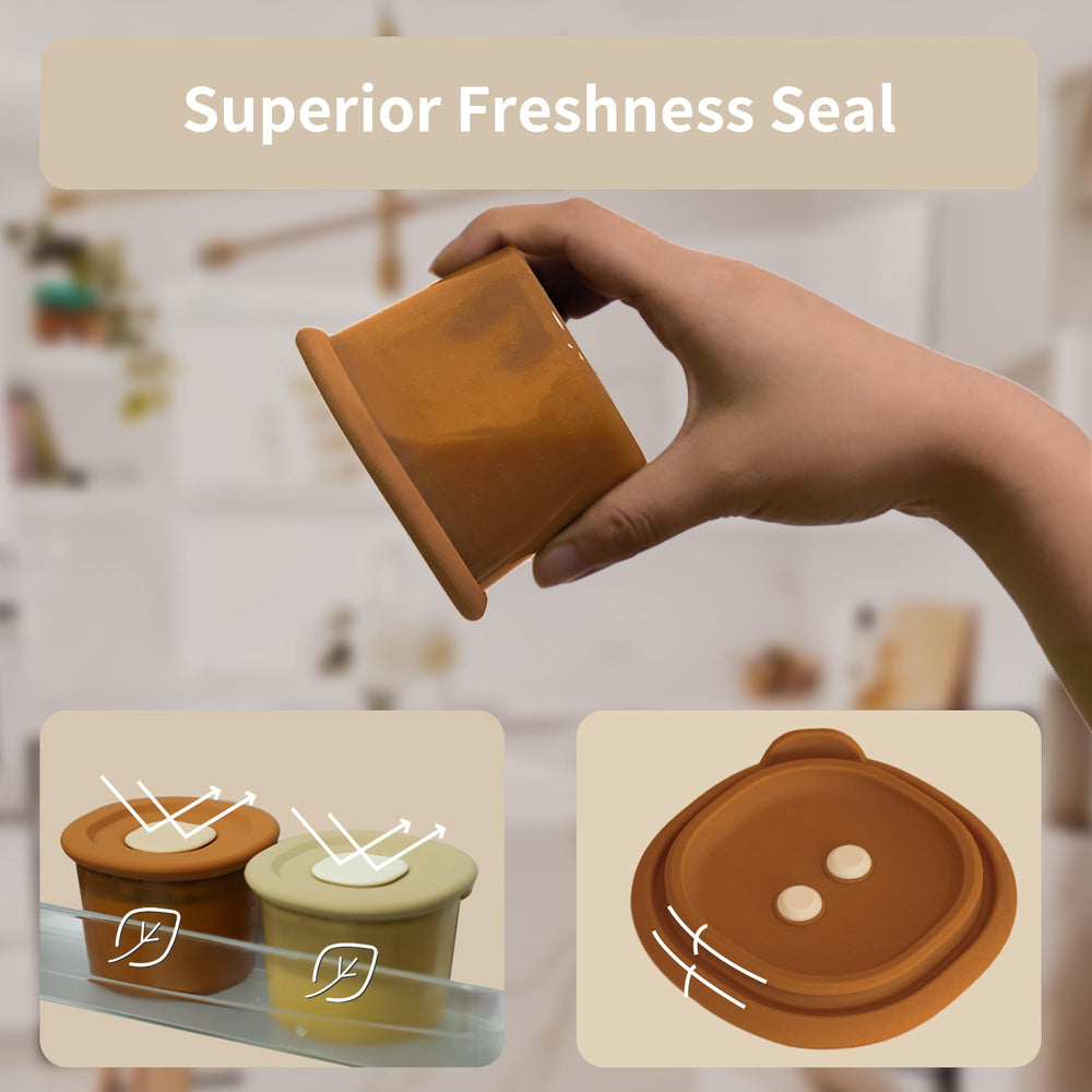 Moonkie silicone jars are microwave-safe for quick warming without splatter.