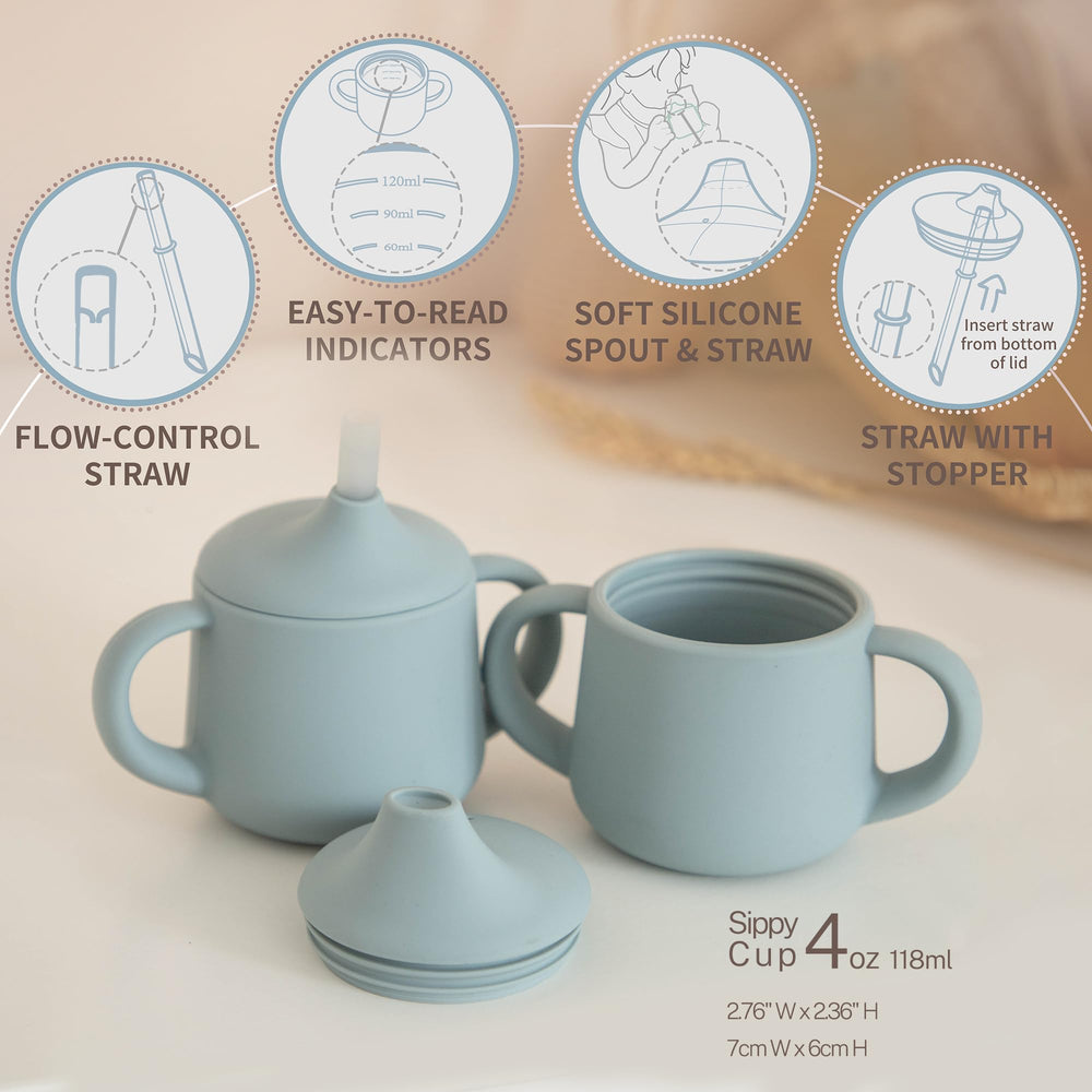 Moonkie three-in-one design shown switching from sippy to straw to open cup
