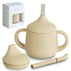 Moonkie first stage silicone sippy cup 4oz for gentle bottle transition
