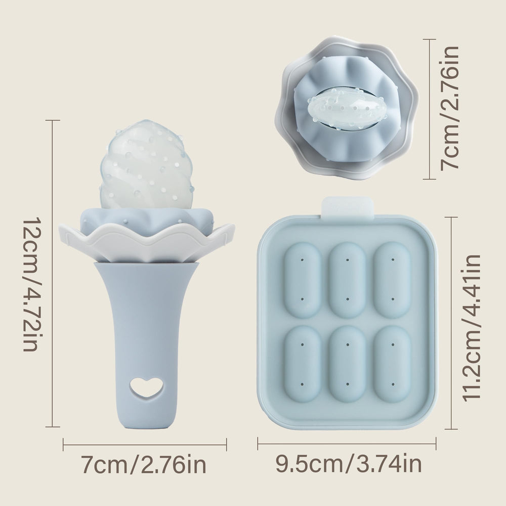 Moonkie silicone ice tray with 12 cubes enables batch prep.