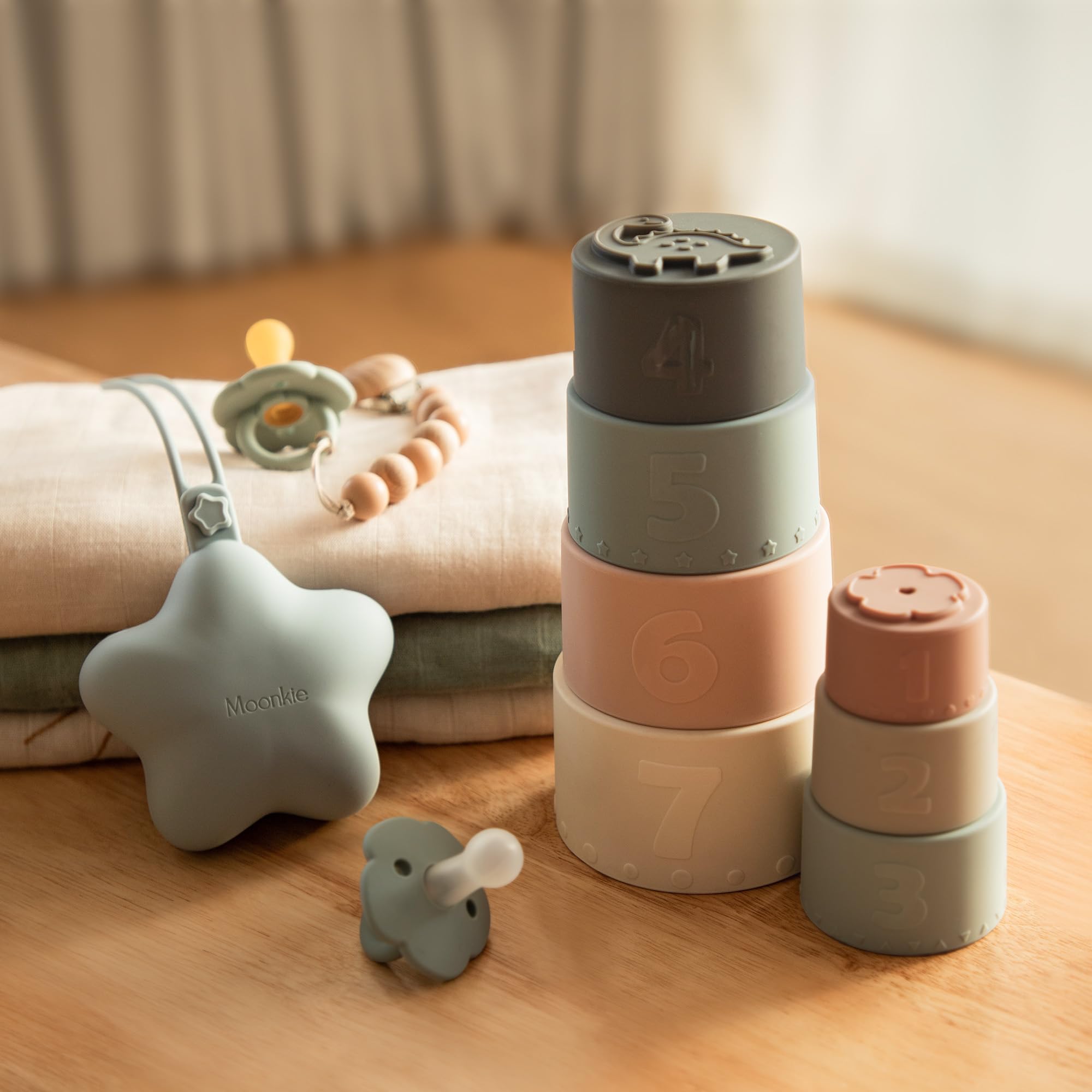 Moonkie silicone is BPA-free and skin-friendly for baby safety