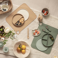 Moonkie placemats are dishwasher-safe for quick cleaning after meals