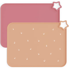 Moonkie silicone placemats with raised edge keep meals tidy and contained