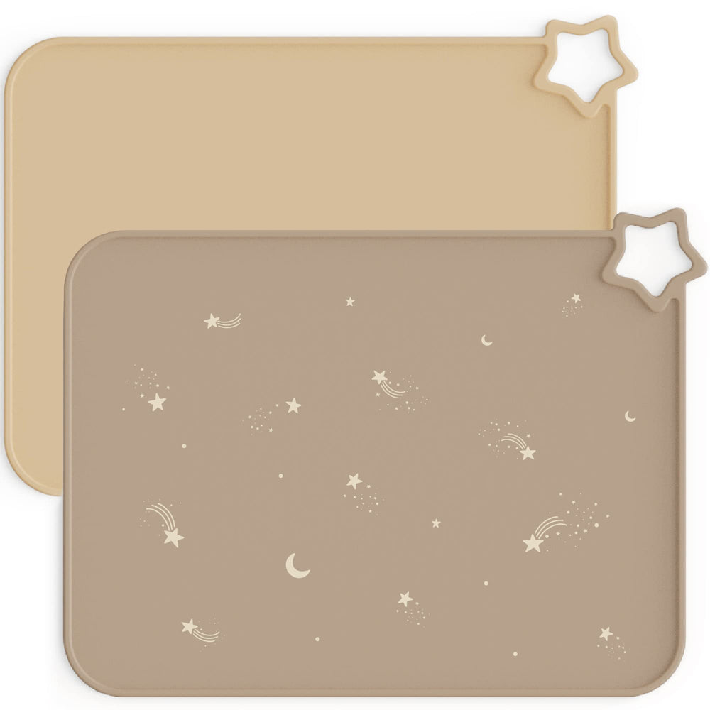 Moonkie silicone placemats unfolded edge design keeps meals neat and contained.