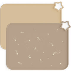 Moonkie silicone placemats unfolded edge design keeps meals neat and contained.