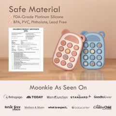 Moonkie teether with 12 icons to spark color and shape learning