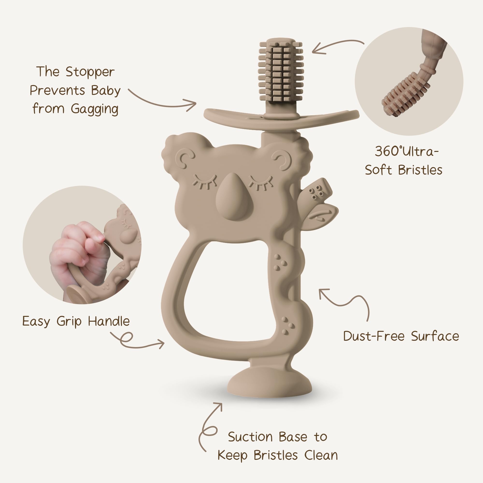 Moonkie Teether made from food-grade silicone for safe chewing.