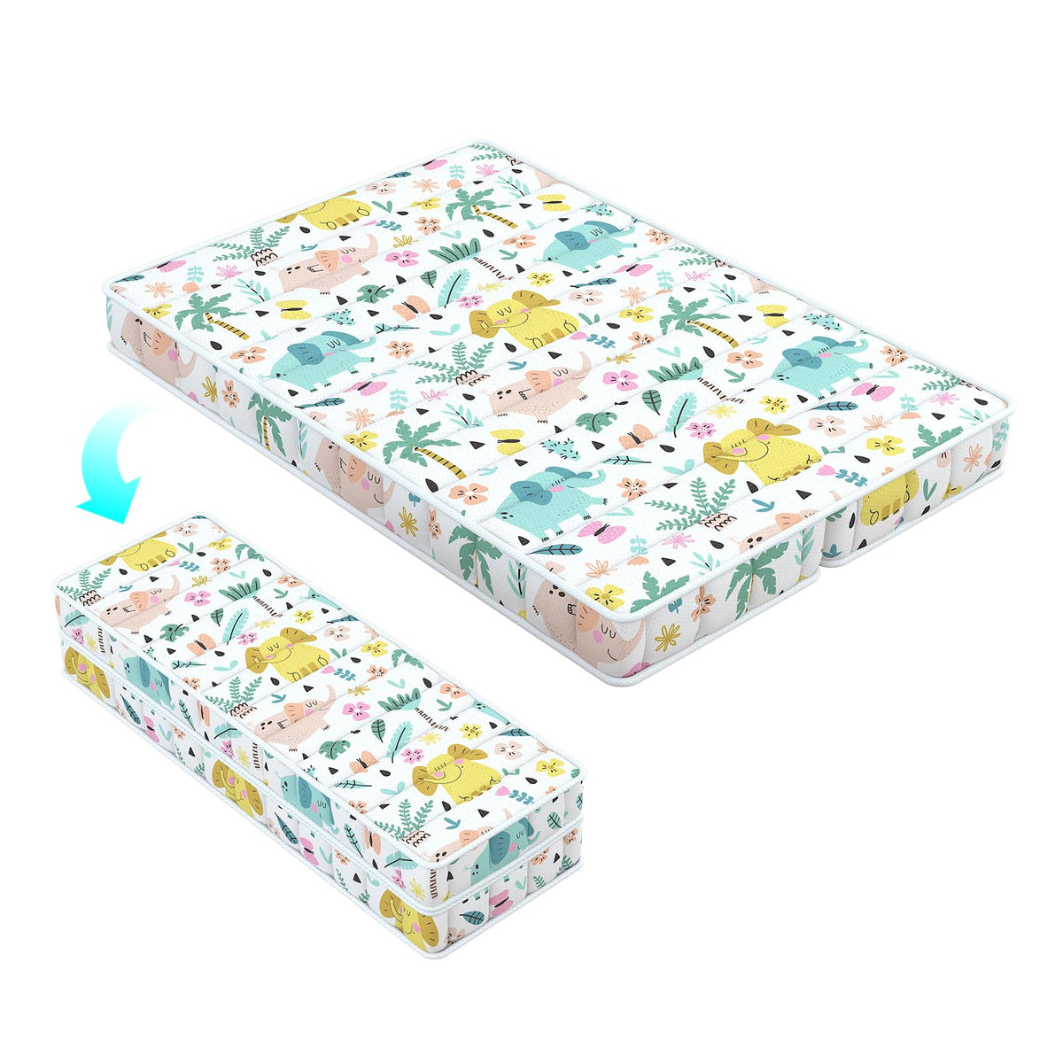 Moonlightfamily 3inch mid-fold 38x26 mattress, compact design for small spaces.