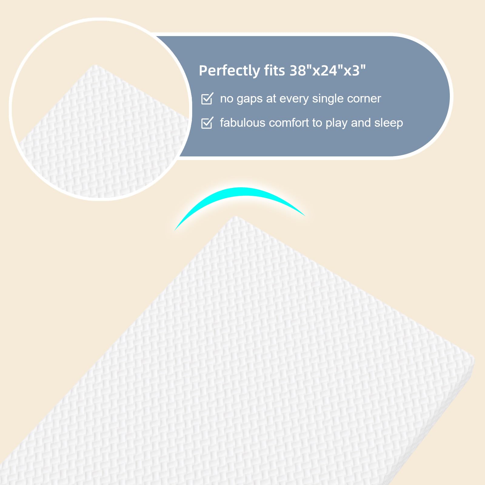 Moonlightfamily mini mattress 38x24 dimensions for precise mini-fit
