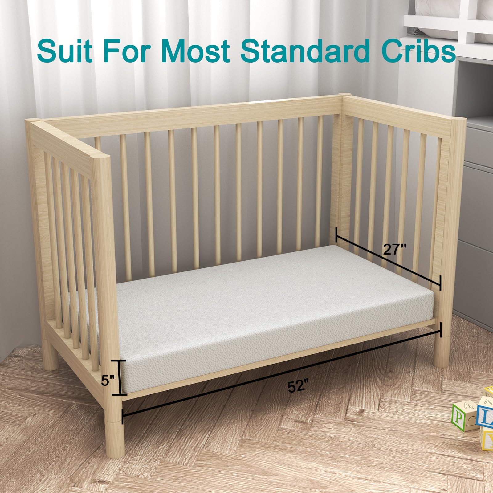 Moonlightfamily toddler mattress CertiPUR-US certified foam ensures safe, durable comfort.
