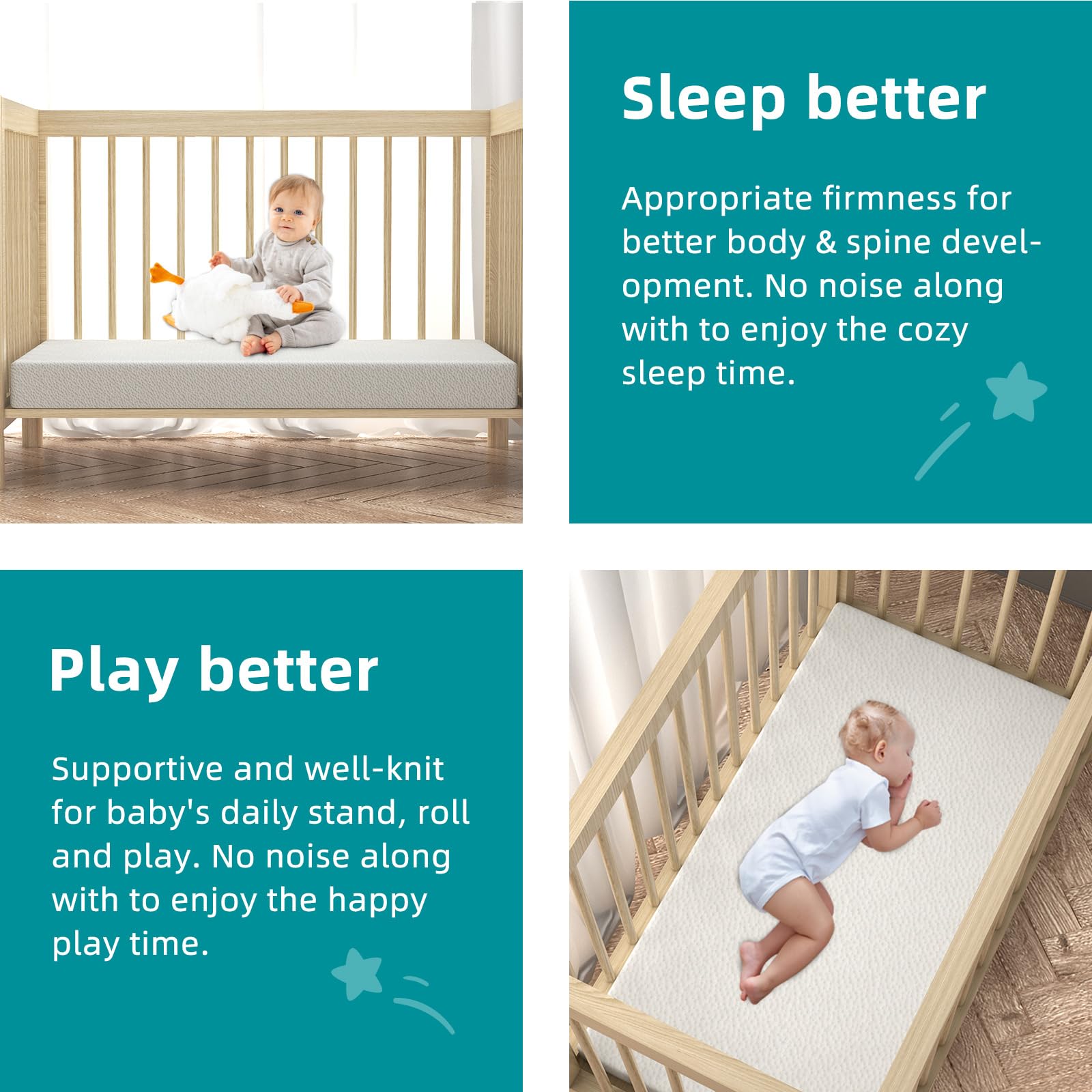 Moonlightfamily toddler mattress full-size toddler bed fit for standard frames.