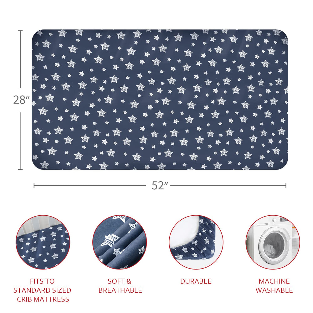 Moonsea 4-pack crib sheets for busy families and easy changes.