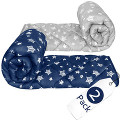 Moonsea Baby Blanket, grey star closeup, soft microfiber texture for comfort.