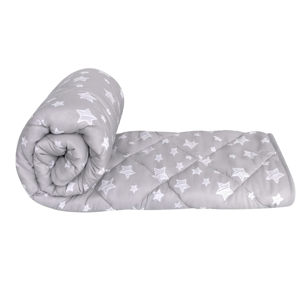 Moonsea baby blanket with grey star print; soft, breathable for naps.
