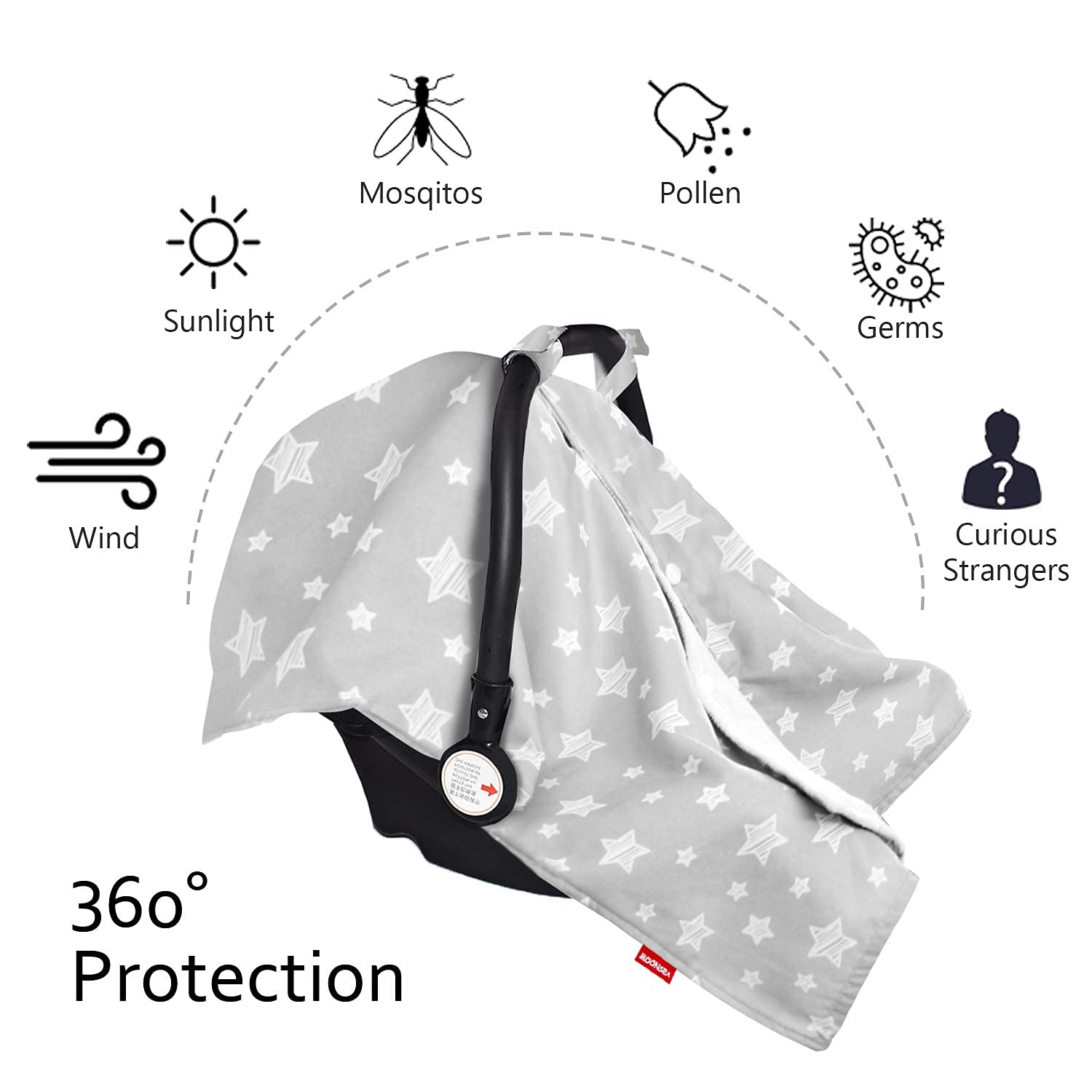 Moonsea canopy interior features soft minky lining for cozy warmth