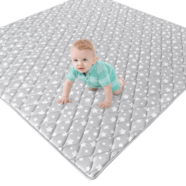 Moonsea baby play mat 50x50 foldable design for easy transport.