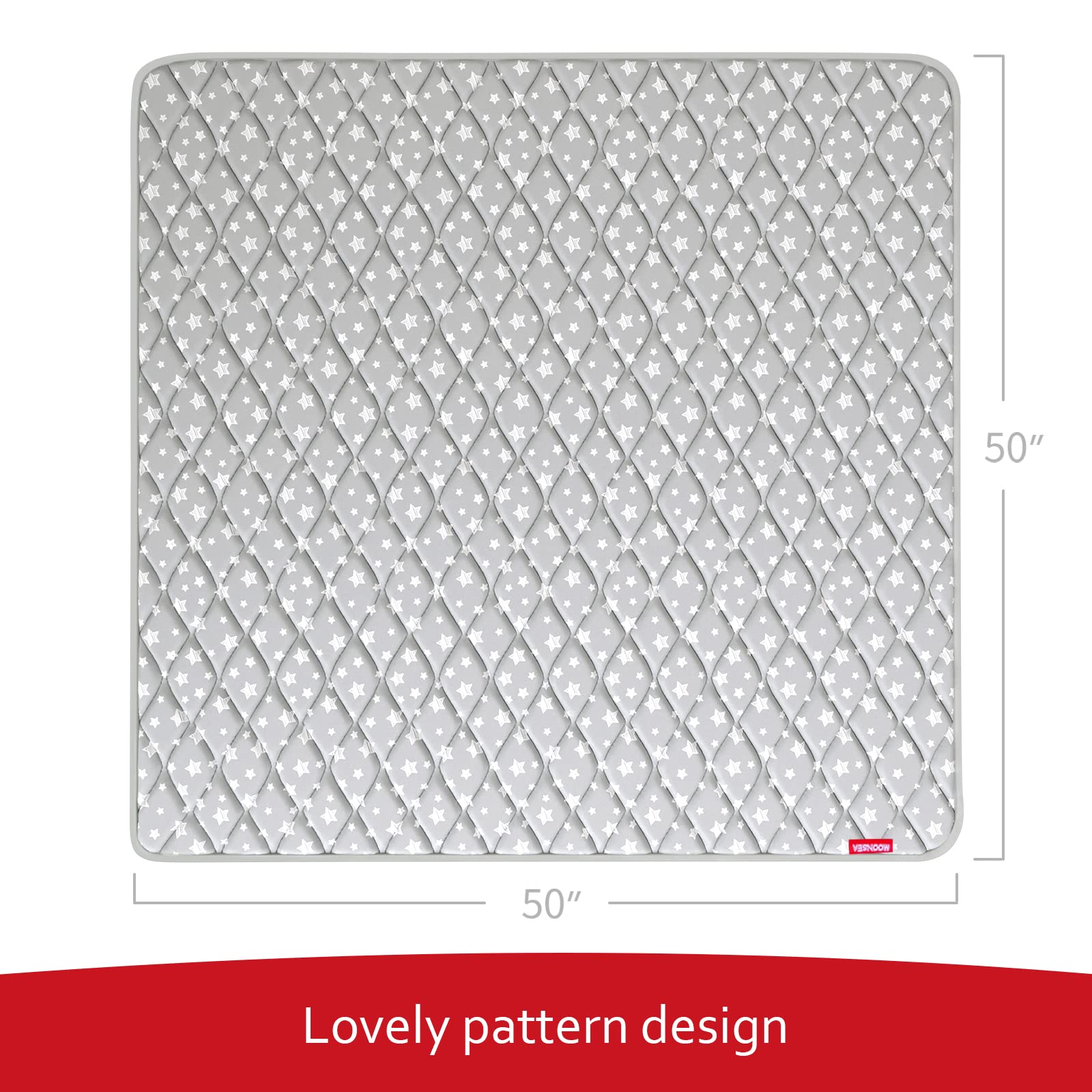 Moonsea mat with non-slip back for safer playtime.