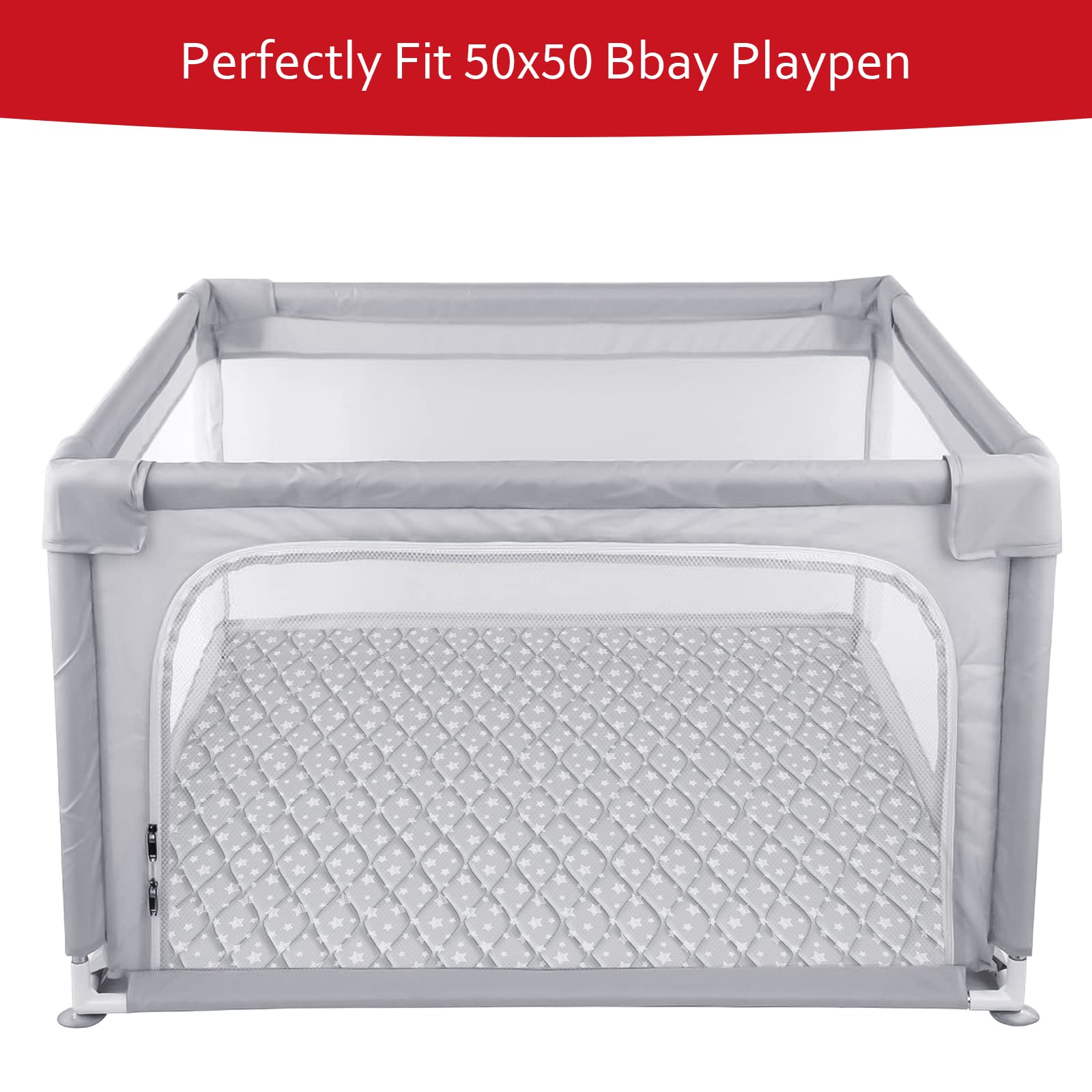 Moonsea 50x50 mat uses soft sponge for crawling comfort.