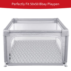 Moonsea 50x50 mat uses soft sponge for crawling comfort.