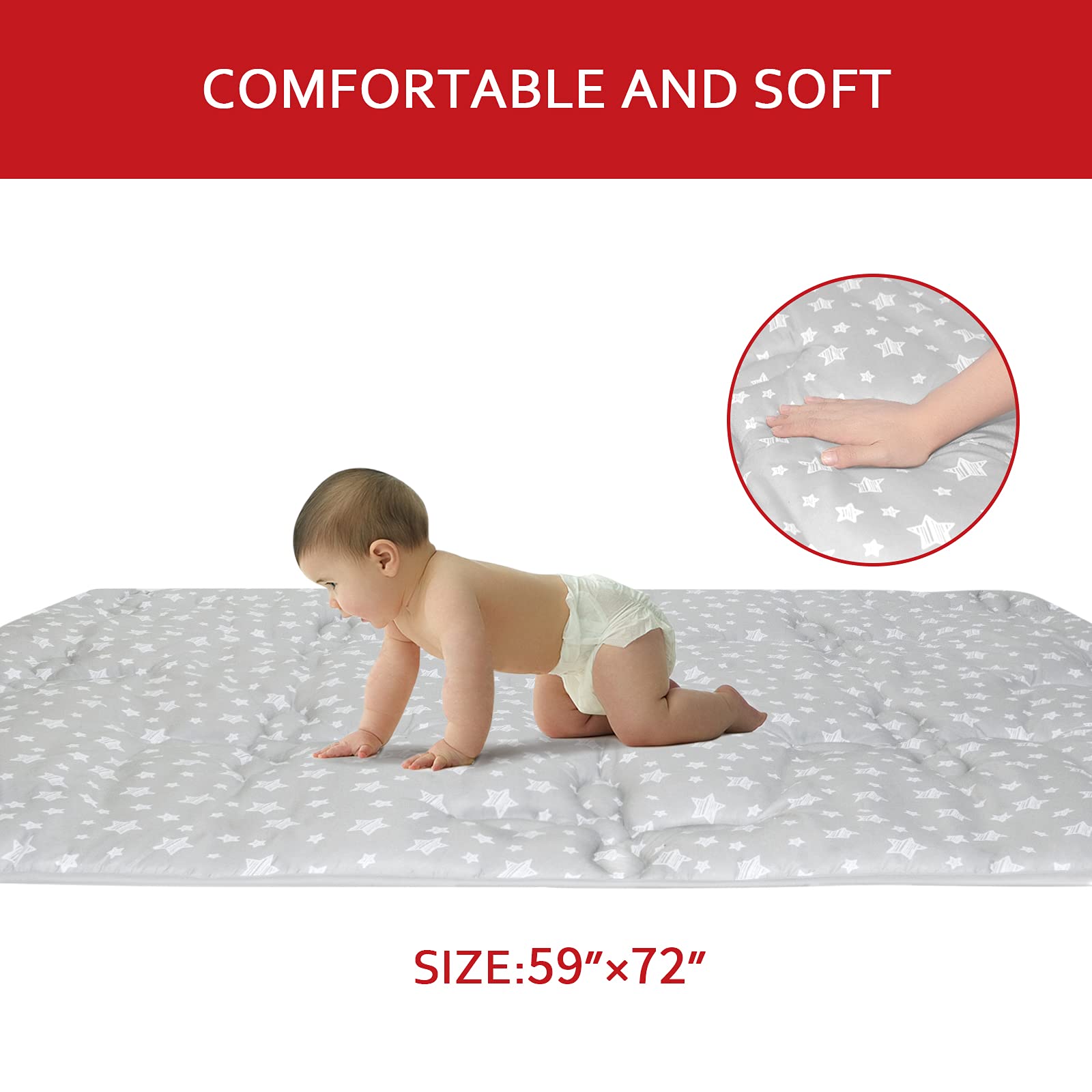 Moonsea Baby Play Mat non-slip back provides stable footing during playtime