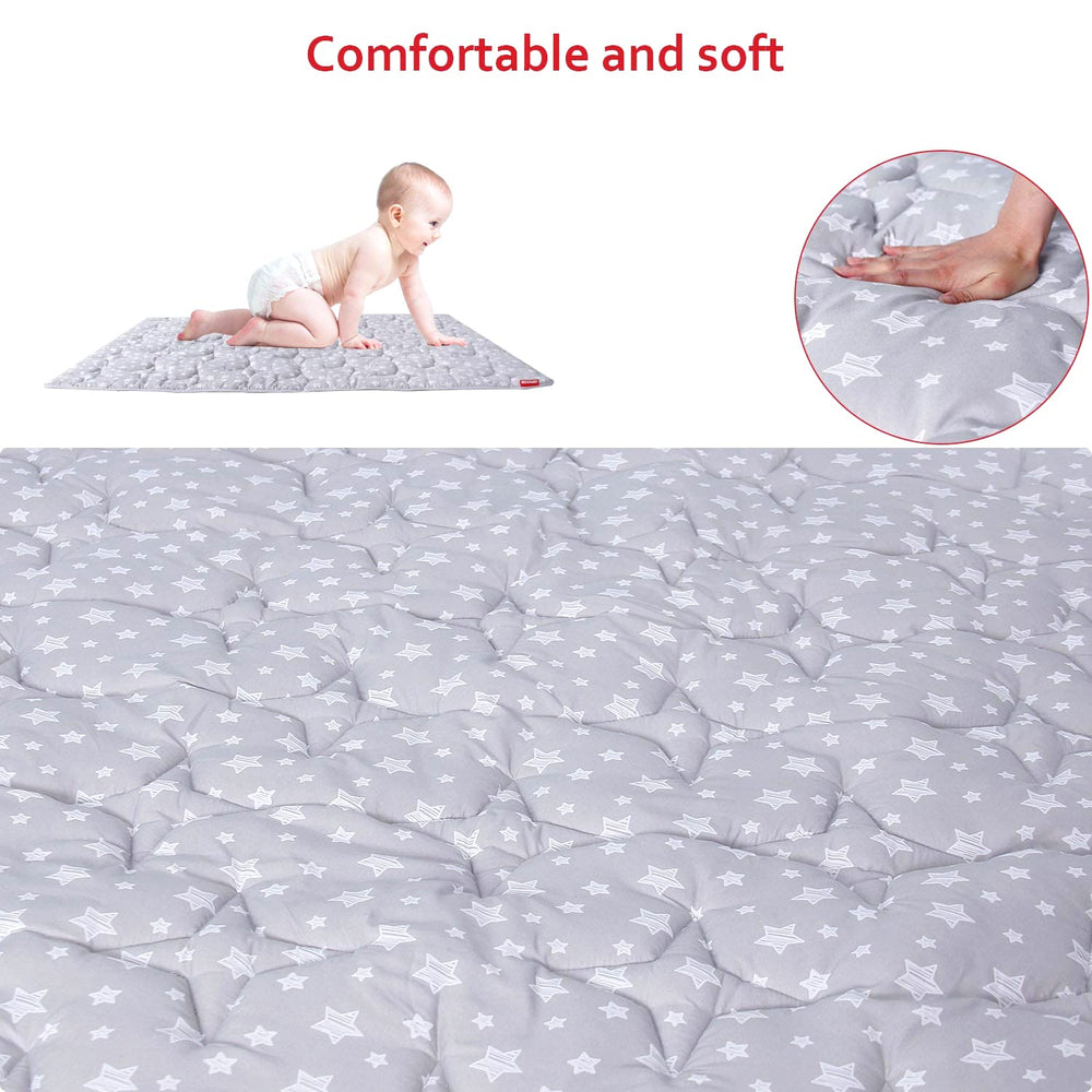 Moonsea play mat with anti-slip backing on a wooden floor for stability