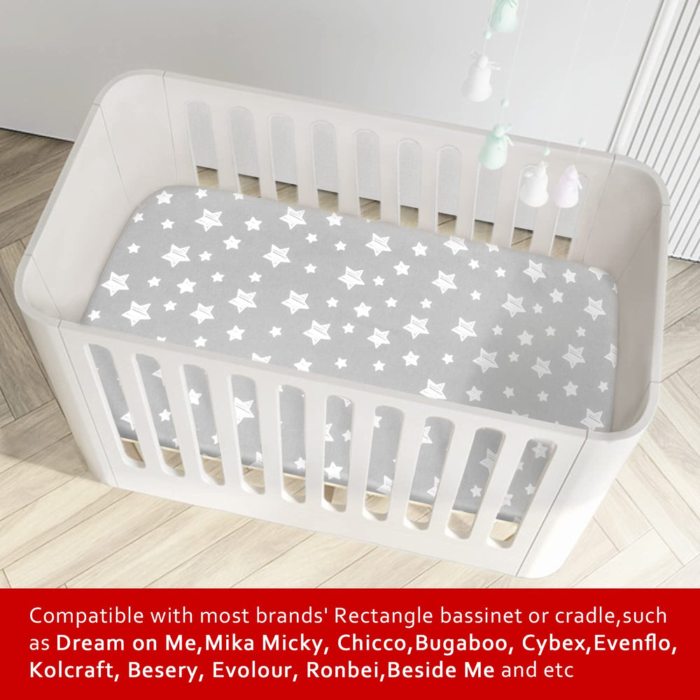 Moonsea bassinet sheets with elastic band bottom prevent slipping.