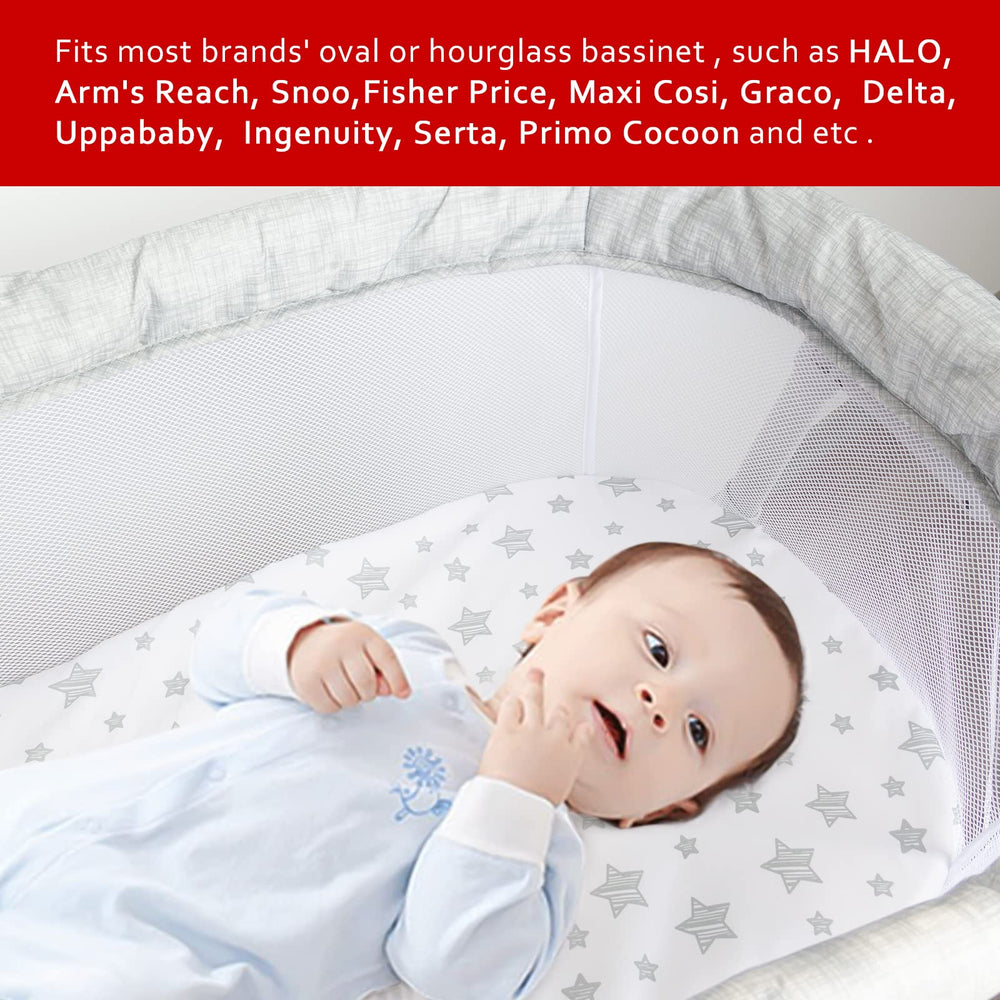 Moonsea bassinet sheets compatible with Halo Swivel Sleeper for easy transitions.