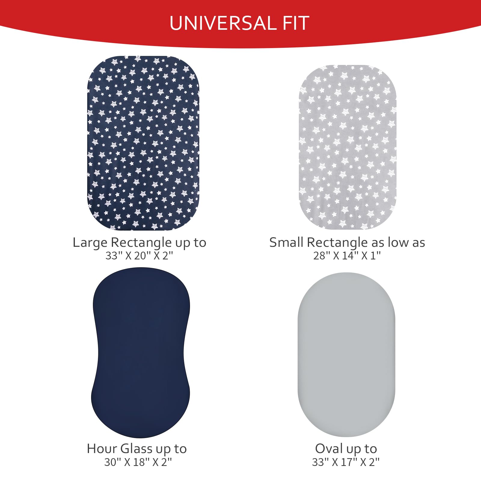 Moonsea bassinet sheets navy elastic band keeps sheets securely in place