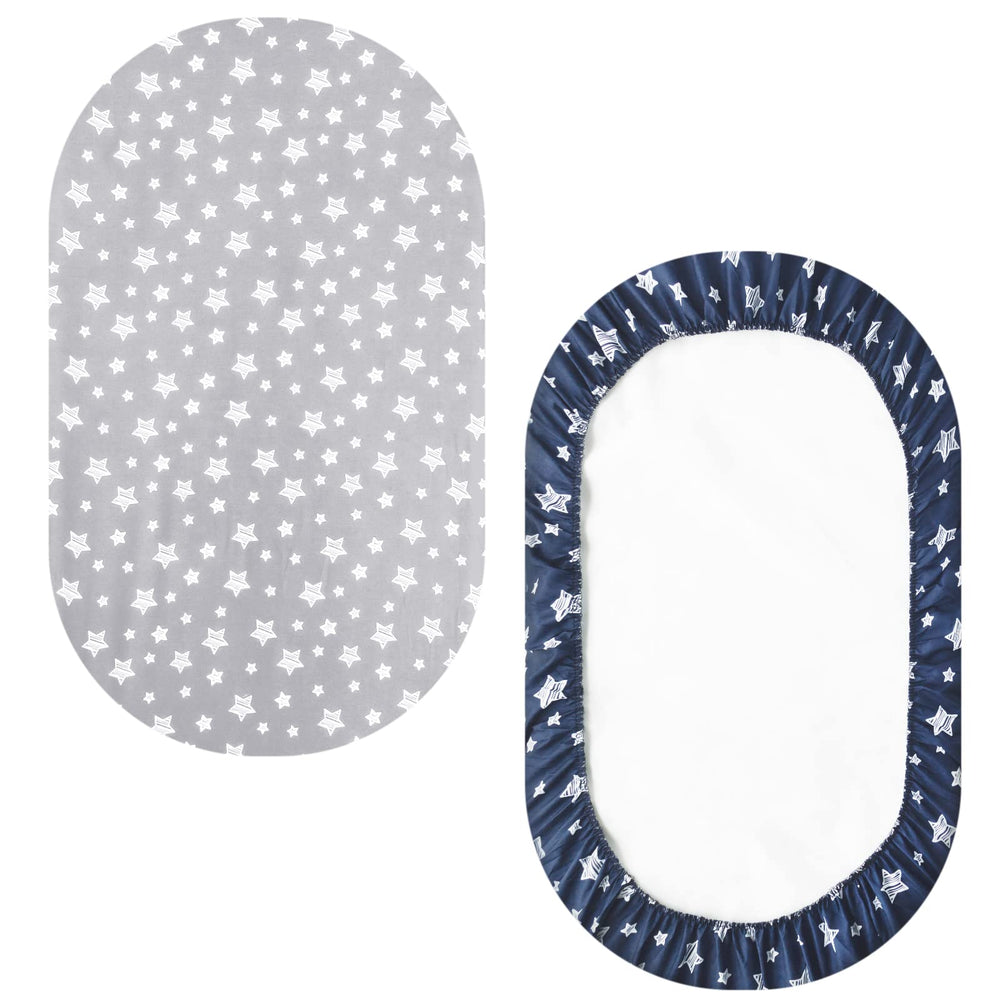 Moonsea bassinet sheets navy microfiber fabric is soft and breathable