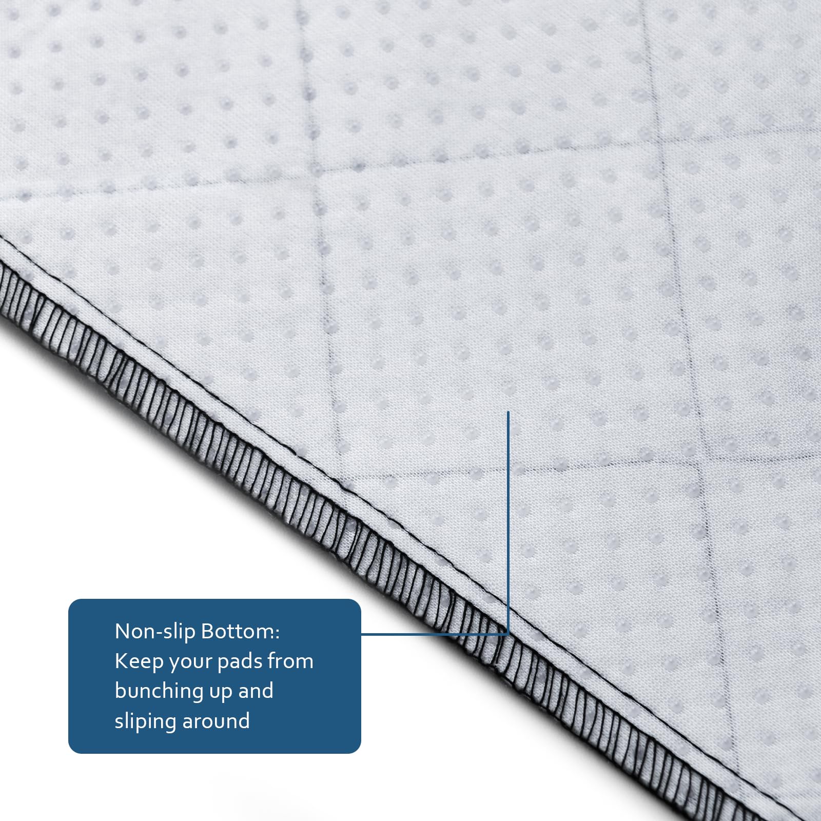 Moonsea washable bed pad in use on a mattress protects the surface.