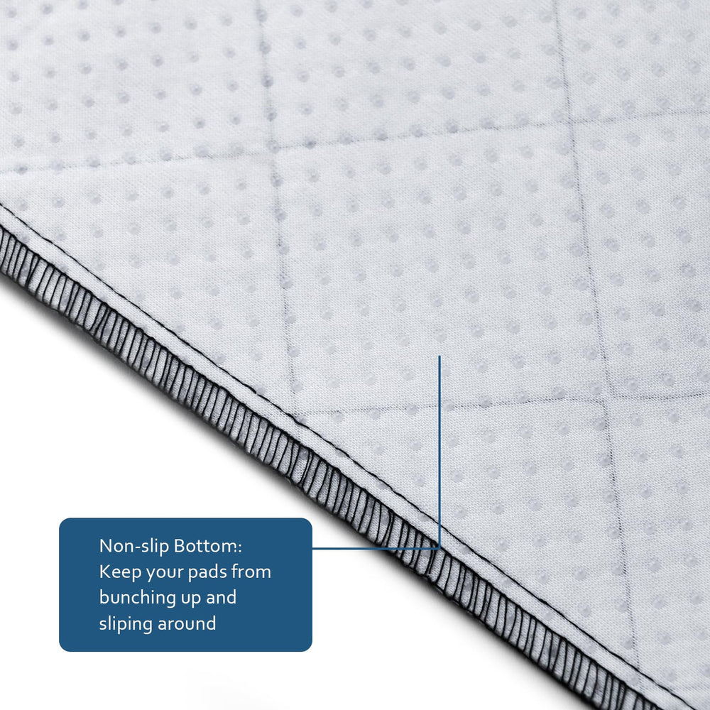 Moonsea washable bed pad in use on a mattress protects the surface.