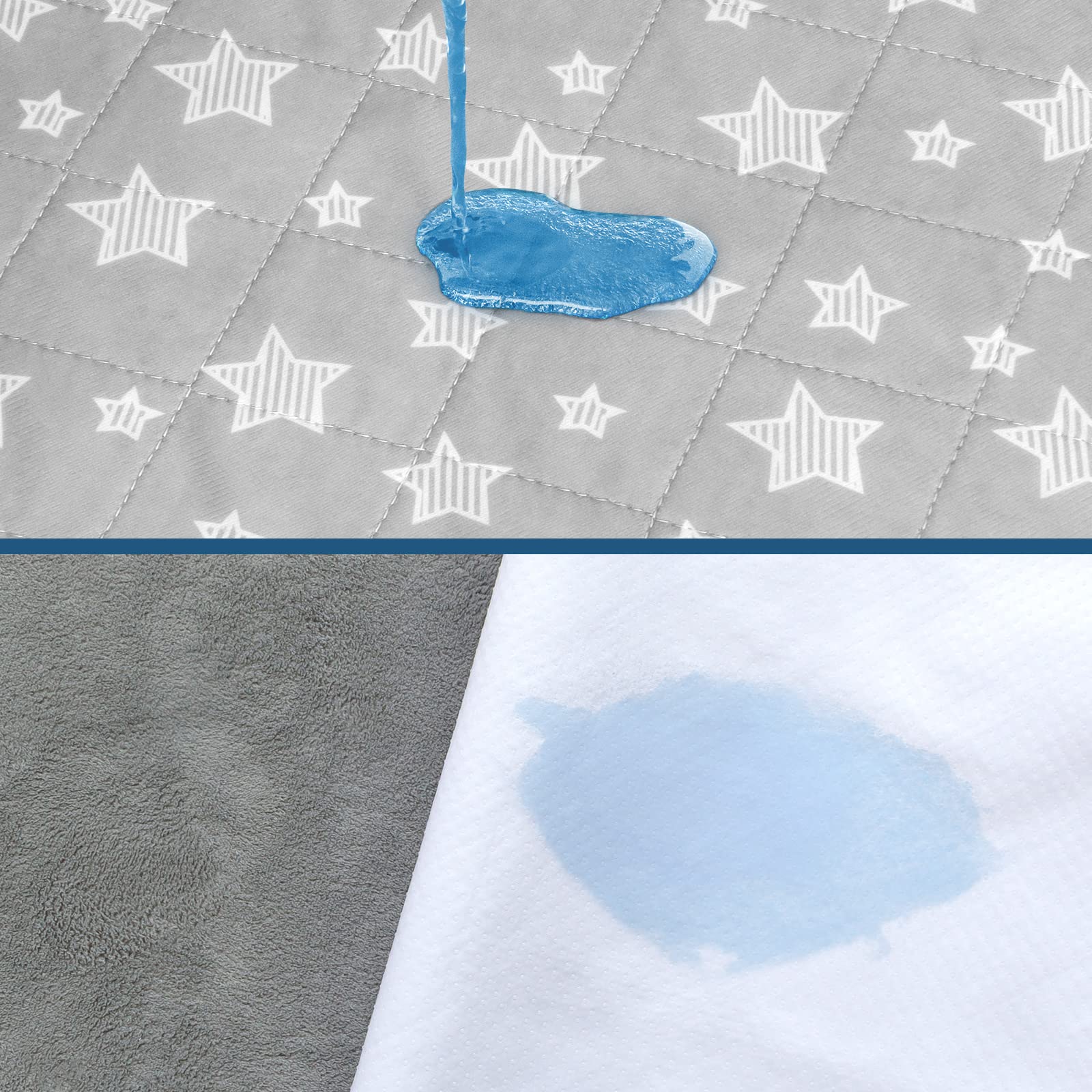 Moonsea bed pad quilted top close-up, soft and absorbent surface